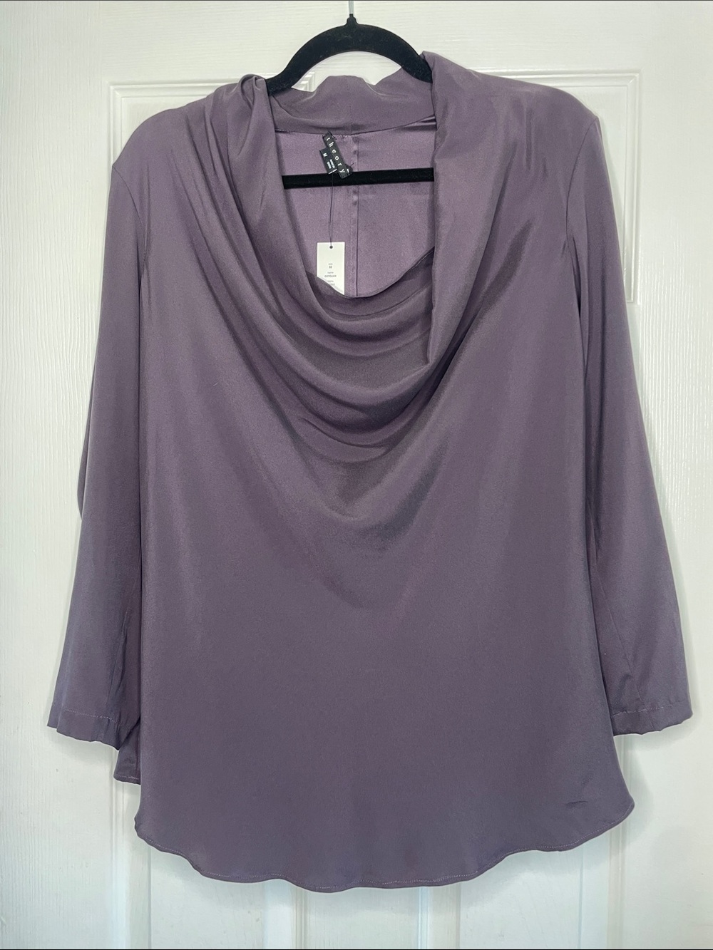 Theory Draped Cowl Neck Blouse in Plum